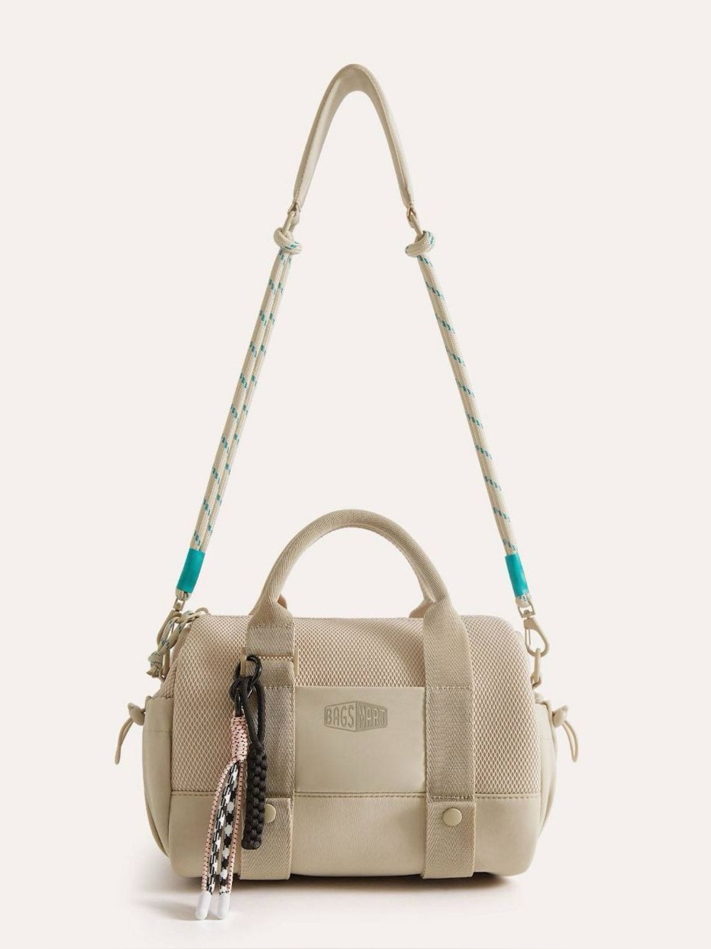 Cream Mini Duffel Shoulder Bag